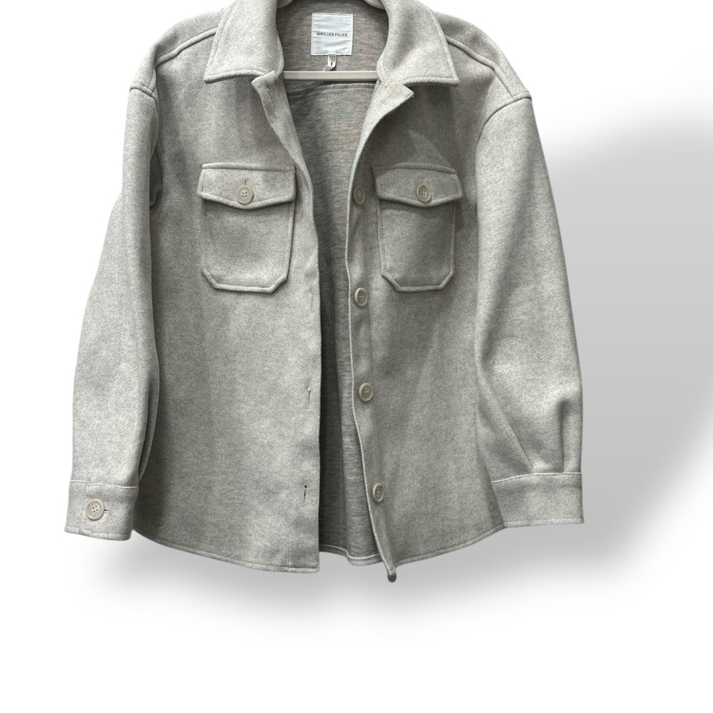 Avec Les Filles Gray Shirt Jacket